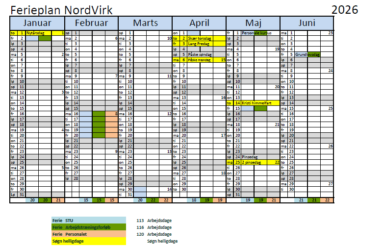 Feriekalender 2026